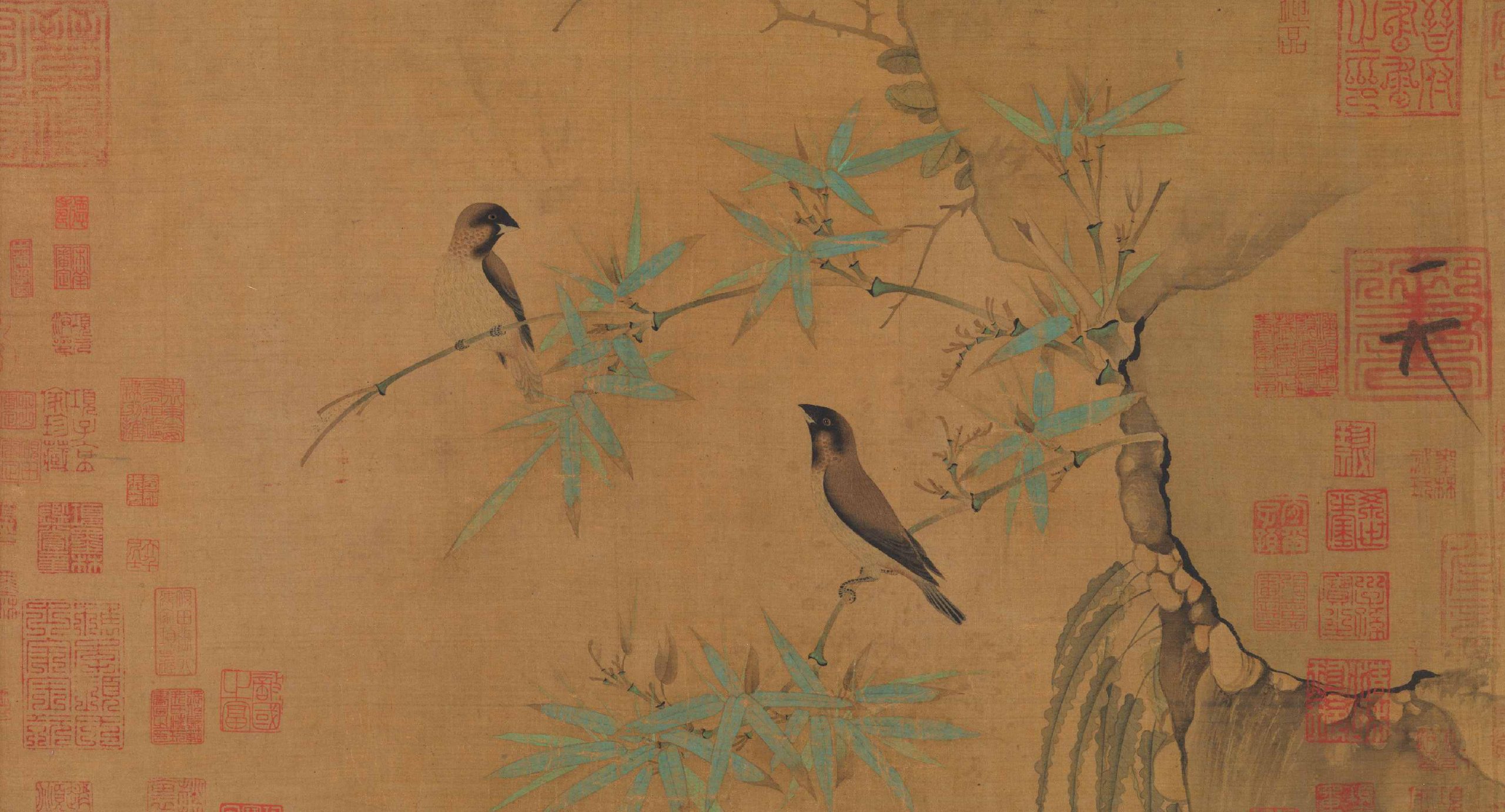 finches and bamboo by emperor huizong copy