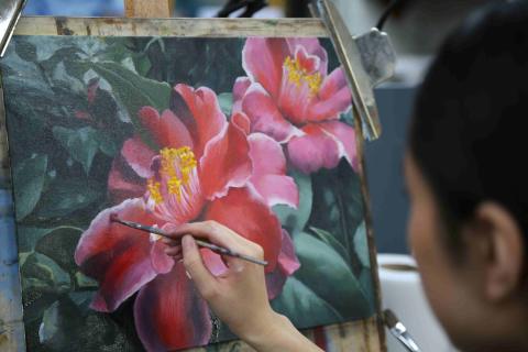 Camellia in Bloom