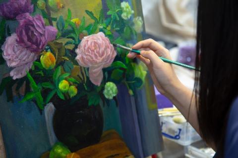 Still life Painting - Peonies